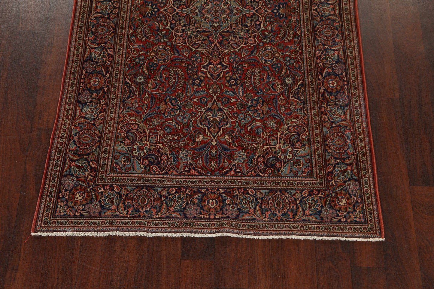 Antique Vegetable Dye Kashan Dabir Persian Area Rug 4x7