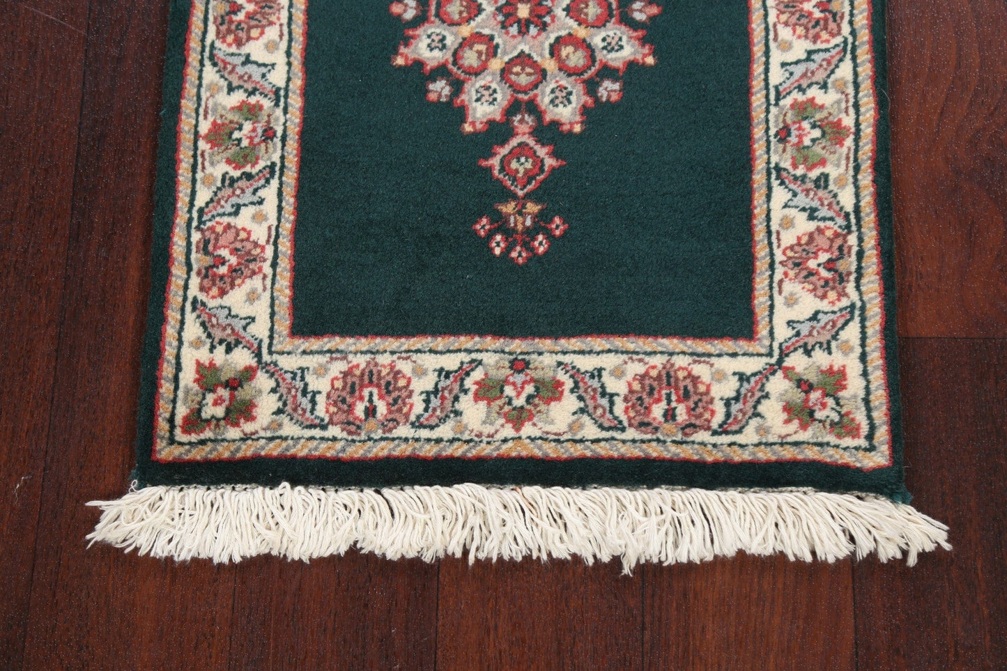 Floral Green Kashan Oriental Area Rug 1x2