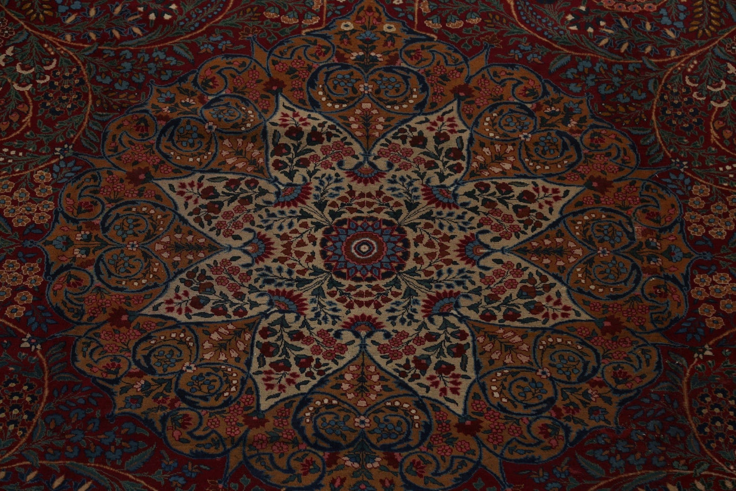 Pre-1900 Antique Vegetable Dye Tabriz Alabaf Persian Rug 13x19