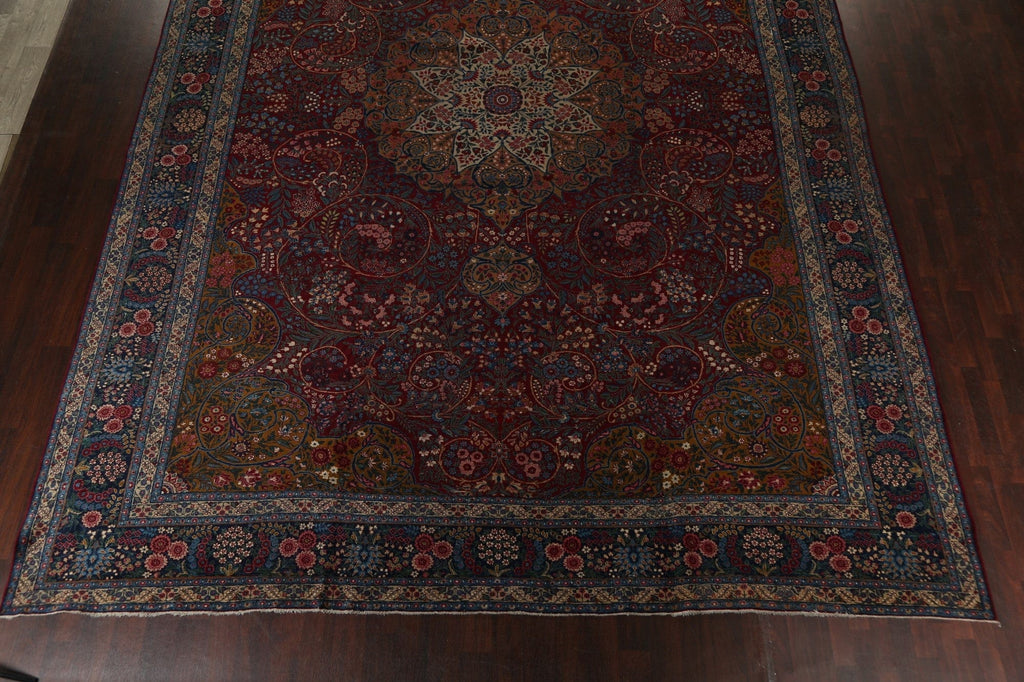 Pre-1900 Antique Vegetable Dye Tabriz Alabaf Persian Rug 13x19