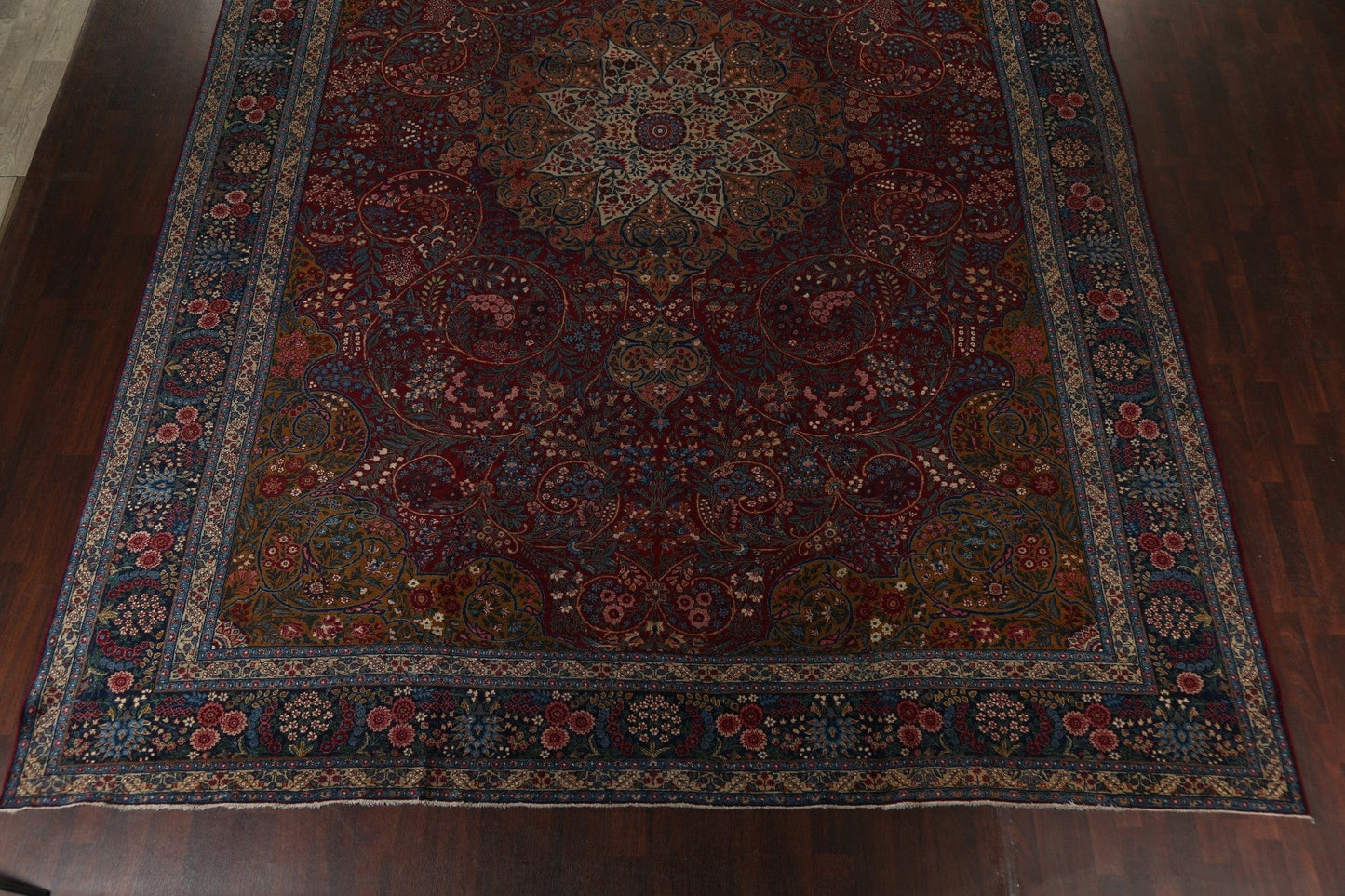 Pre-1900 Antique Vegetable Dye Tabriz Alabaf Persian Rug 13x19