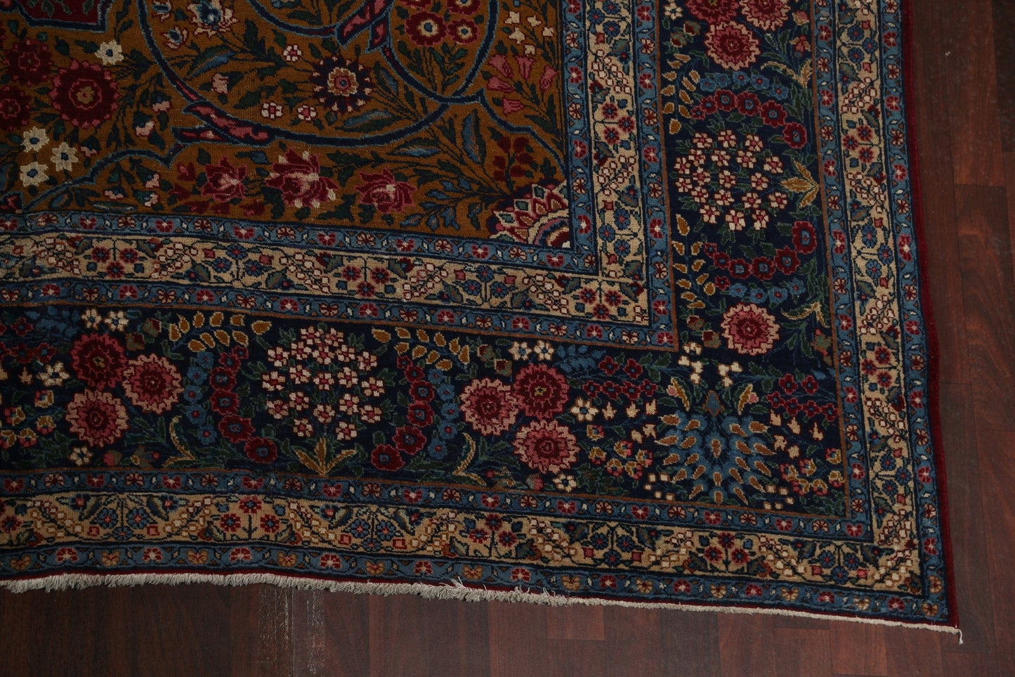 Pre-1900 Antique Vegetable Dye Tabriz Alabaf Persian Rug 13x19