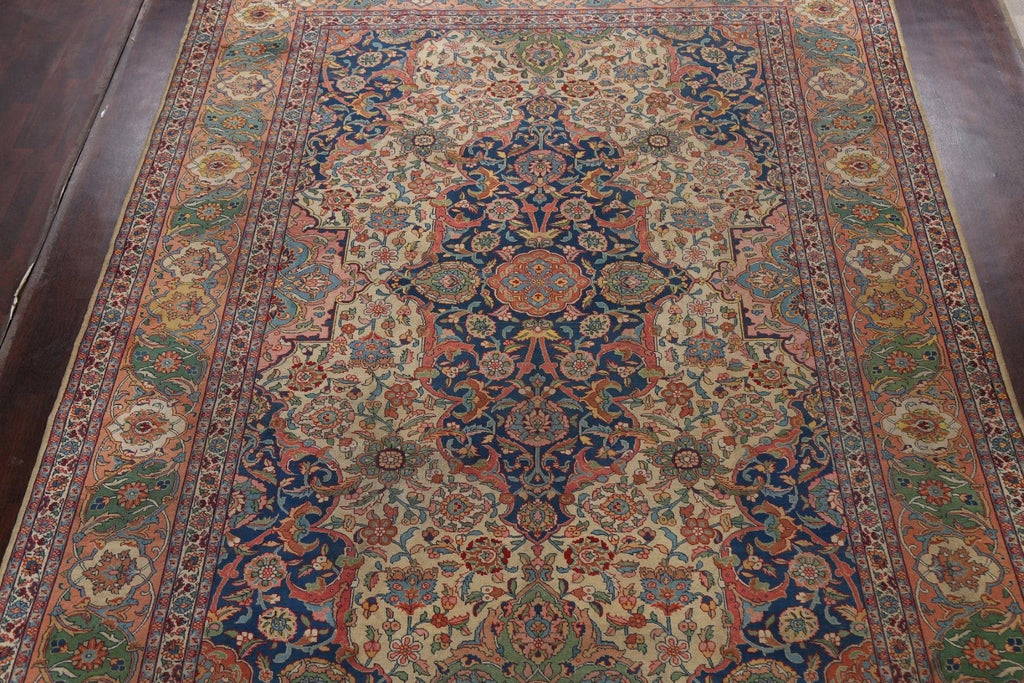 Pre-1900 Antique Vegetable Dye Tabriz Persian Rug 10x13