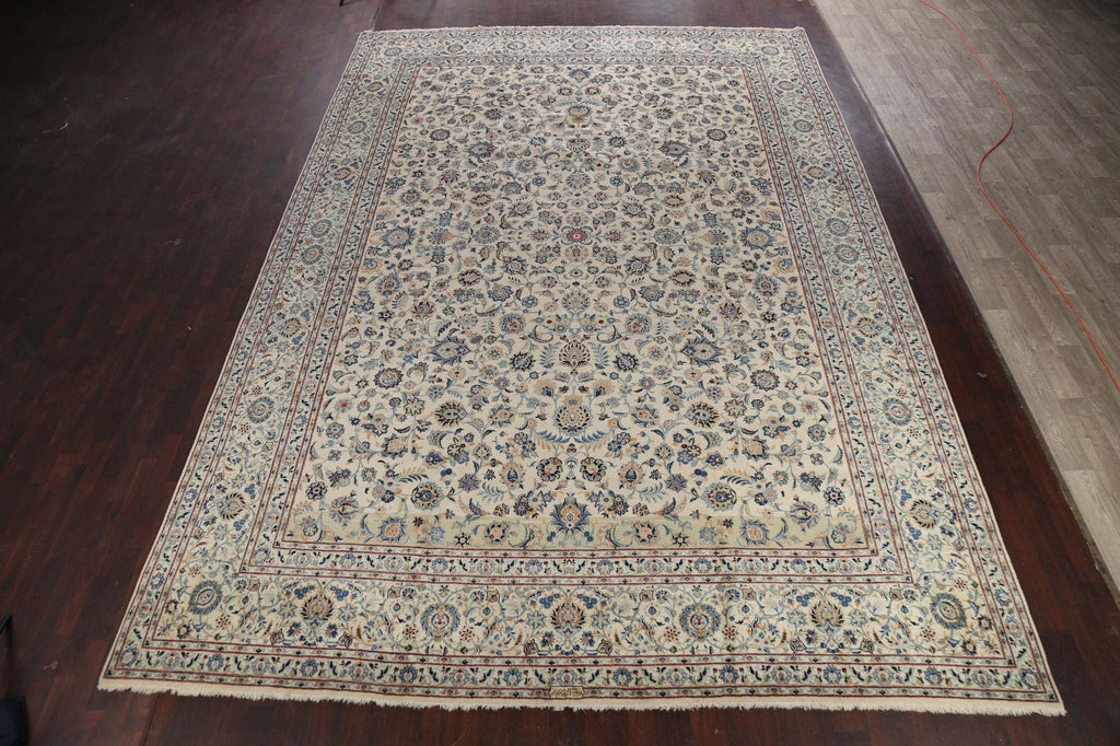 100% Vegetable Dye Floral Kashan Persian Area Rug 12x17