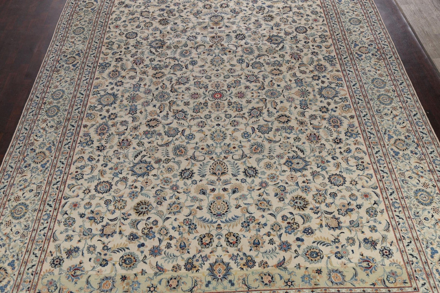 100% Vegetable Dye Floral Kashan Persian Area Rug 12x17