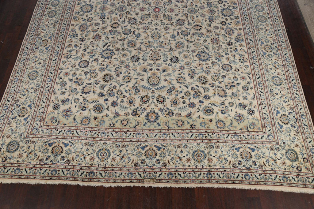 100% Vegetable Dye Floral Kashan Persian Area Rug 12x17