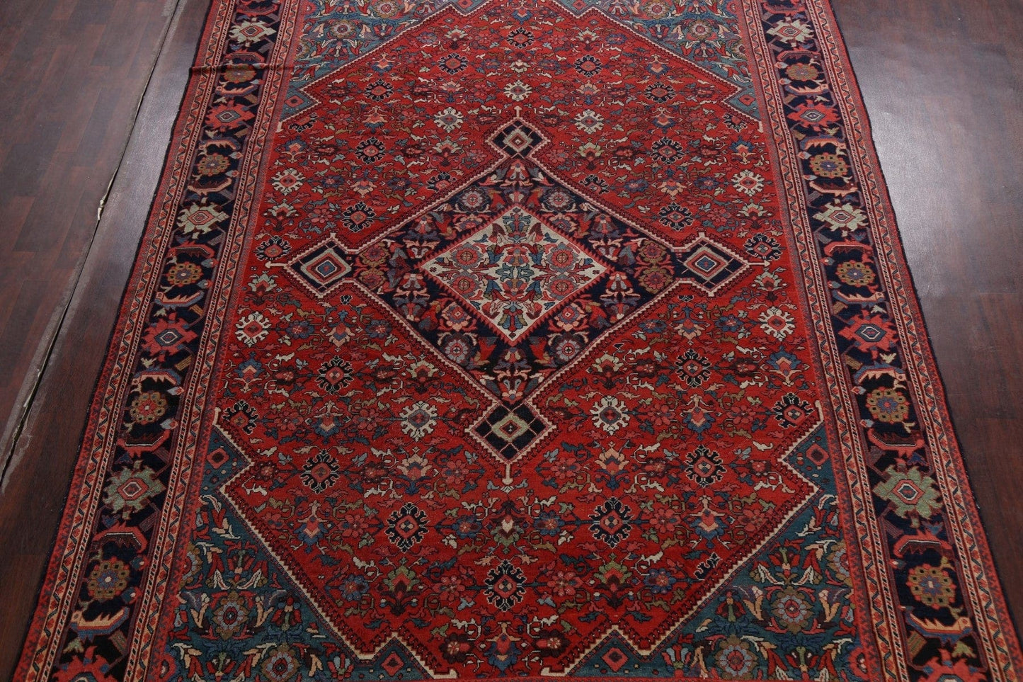Antique Vegetable Dye Geometric Mahal Persian Area Rug 9x12