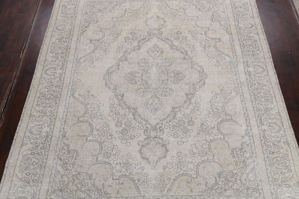 Muted Distressed Tabriz Persian Area Rug 10x12