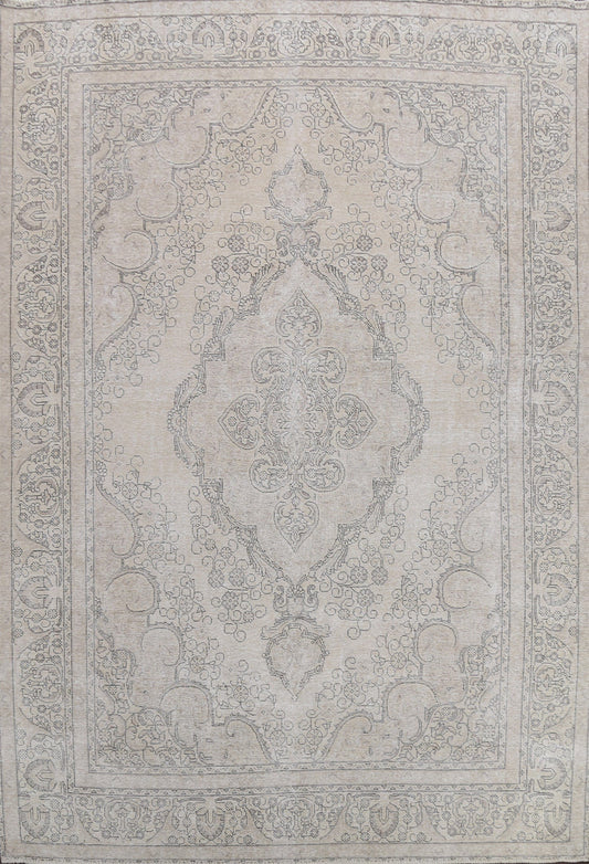 Muted Distressed Tabriz Persian Area Rug 10x12