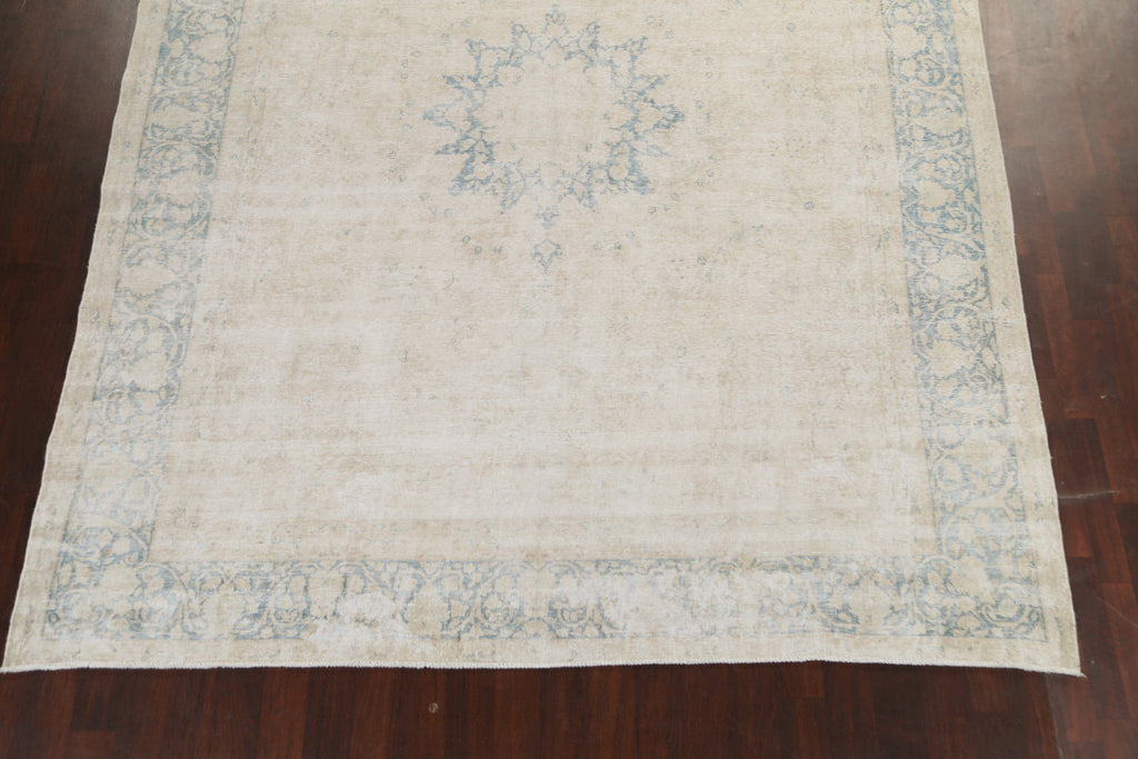 Muted Distressed Kerman Persian Area Rug 10x12