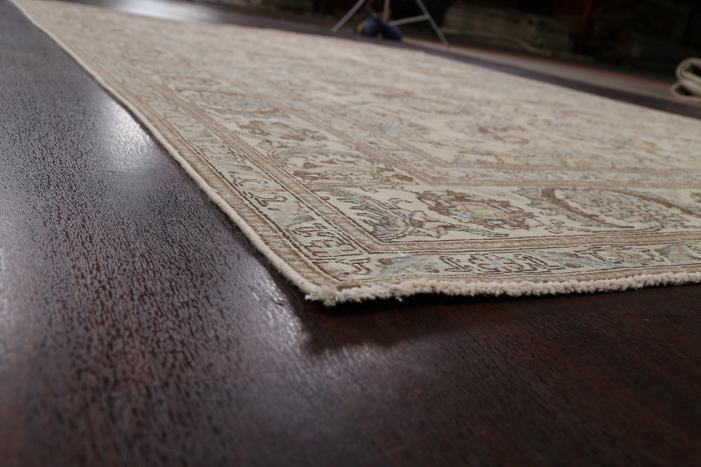 Muted Distressed Floral Tabriz Persian Area Rug 8x11