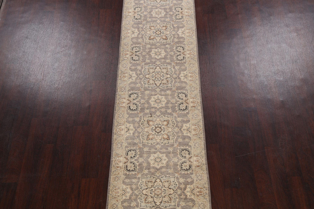 100% Vegetable Dye Peshawar Chobi Oriental Runner Rug 3x12