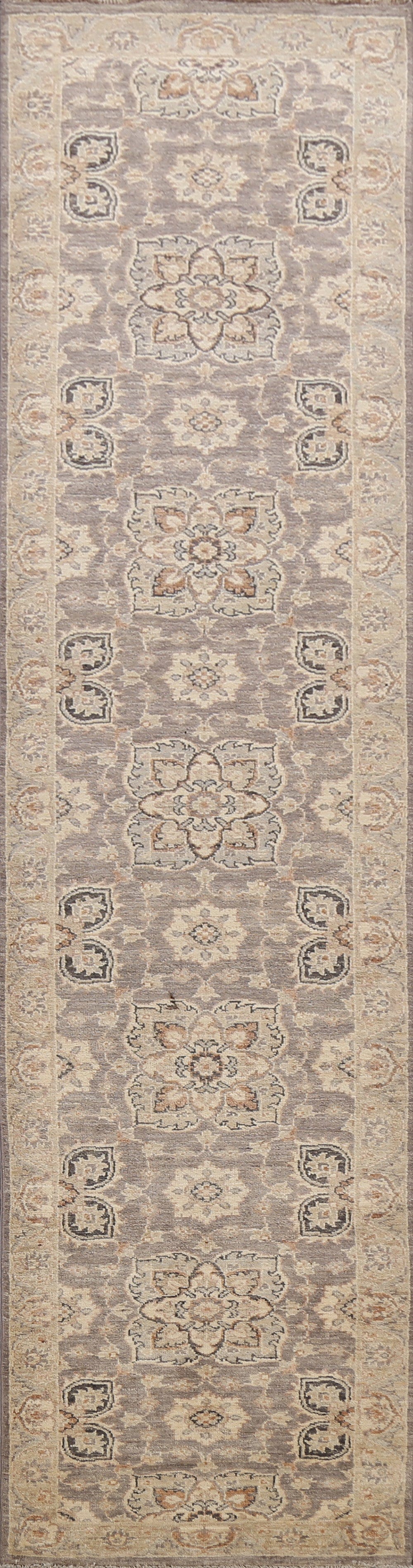 100% Vegetable Dye Peshawar Chobi Oriental Runner Rug 3x12