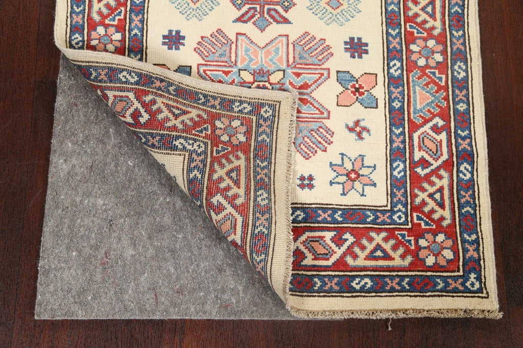 Geometric Kazak Oriental Runner Rug 3x8