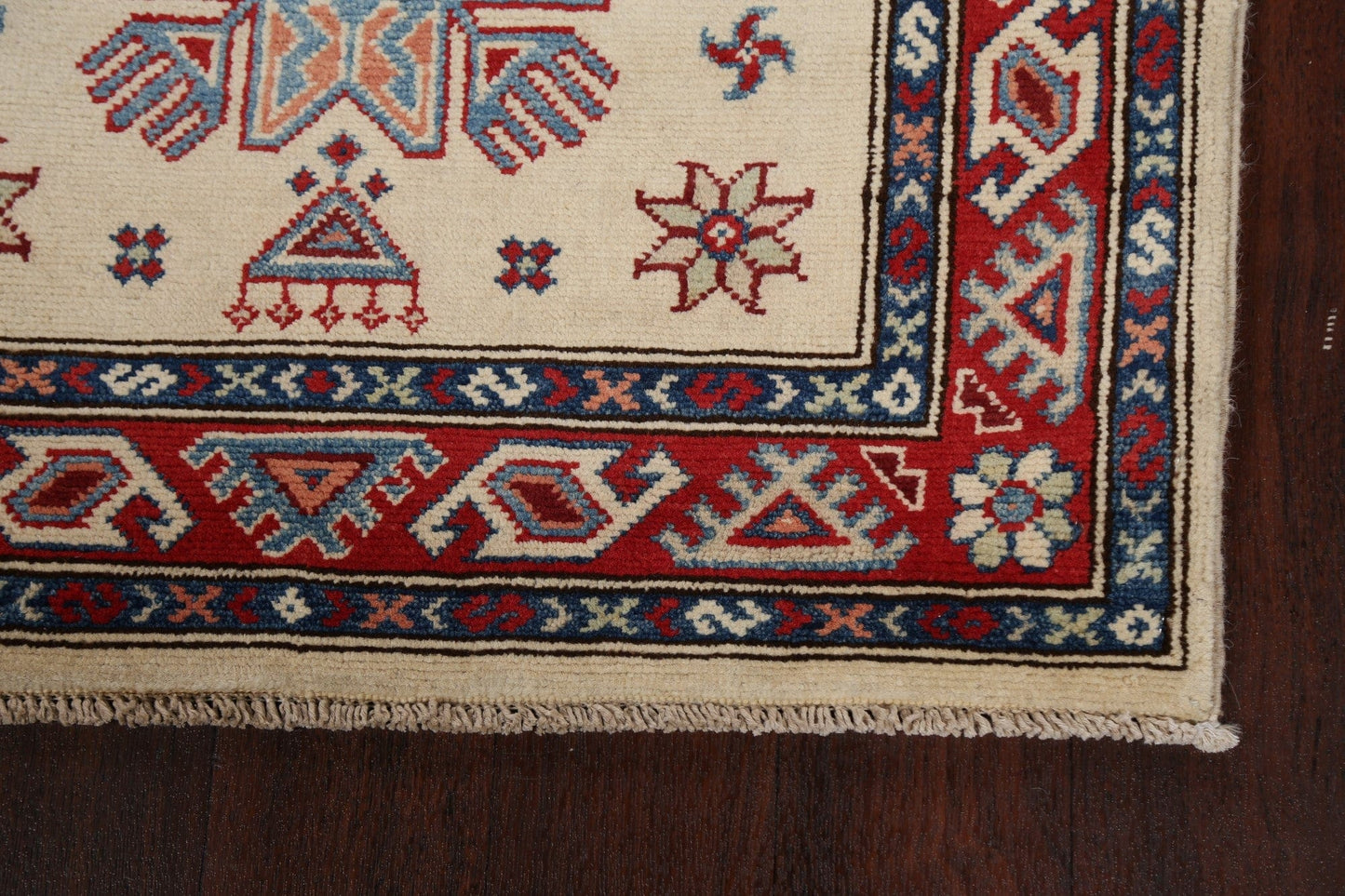 Geometric Kazak Oriental Runner Rug 3x8