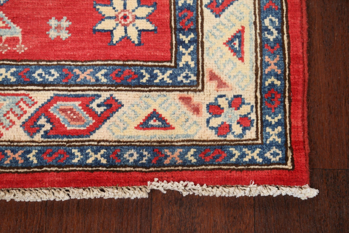 Geometric Kazak Oriental Runner Rug 3x7