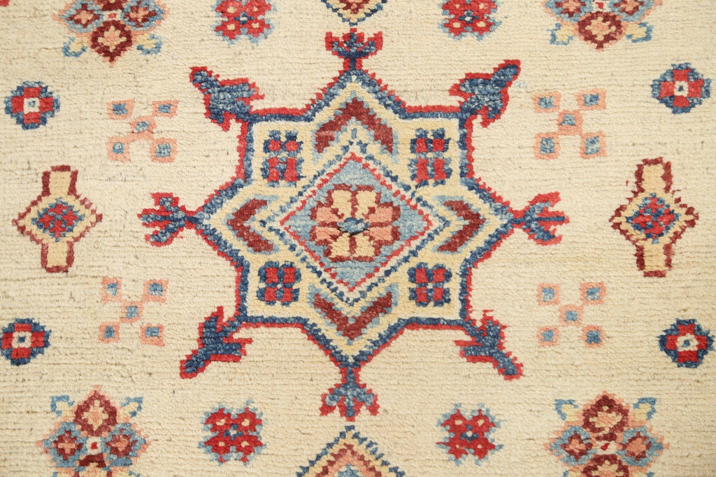 Geometric Kazak Oriental Runner Rug 3x8