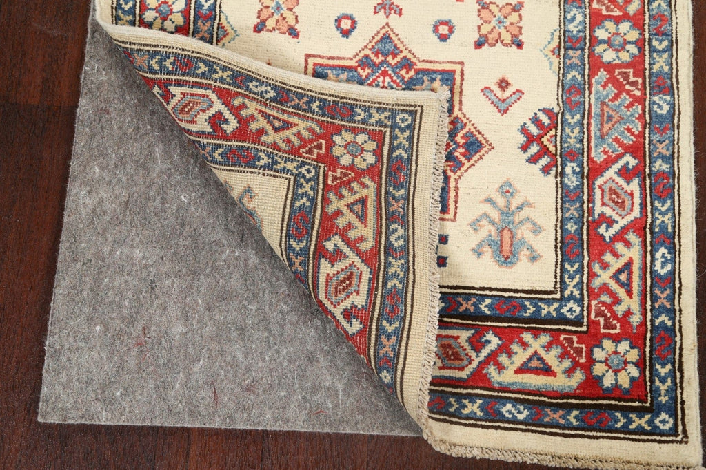 Geometric Kazak Oriental Runner Rug 3x8