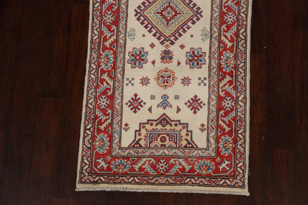 Geometric Kazak Oriental Runner Rug 3x10