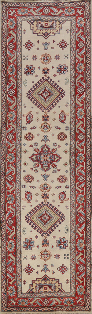 Geometric Kazak Oriental Runner Rug 3x10