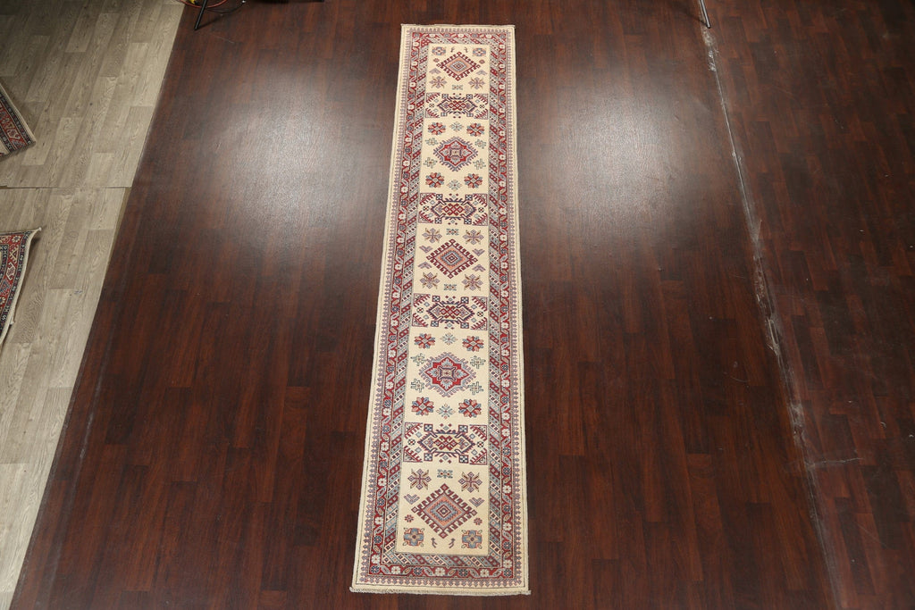 Geometric Kazak Oriental Runner Rug 2x12