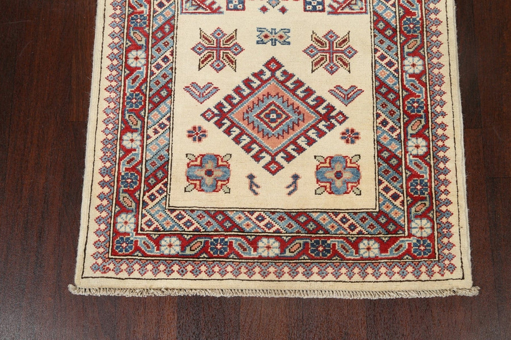 Geometric Kazak Oriental Runner Rug 2x12