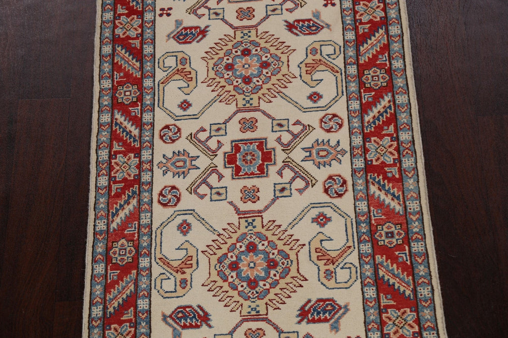 Geometric Kazak Oriental Runner Rug 3x10