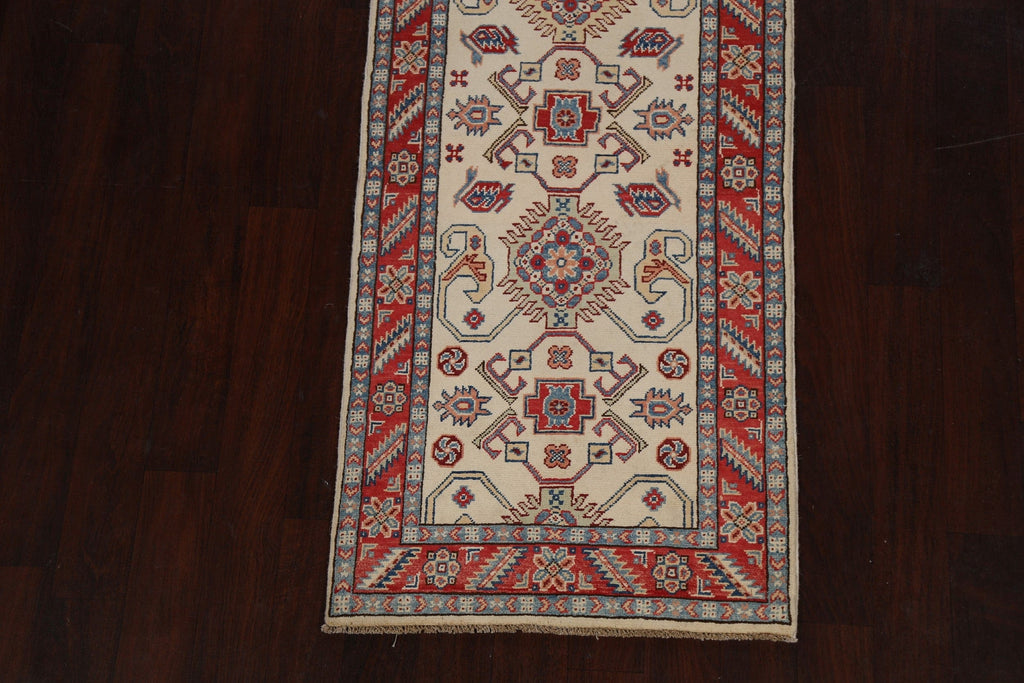 Geometric Kazak Oriental Runner Rug 3x10