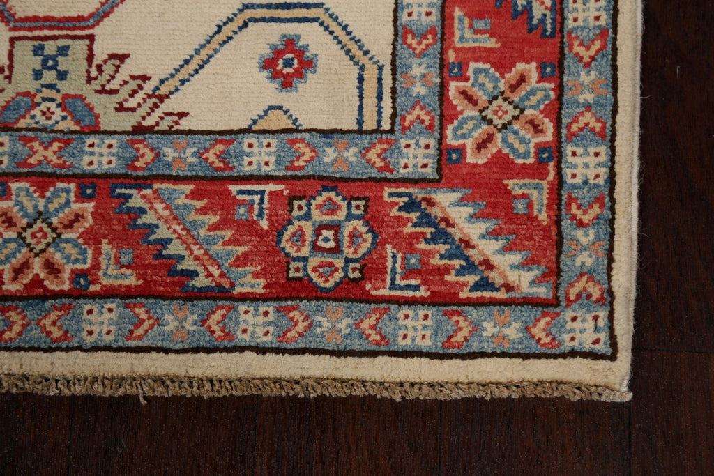 Geometric Kazak Oriental Runner Rug 3x10