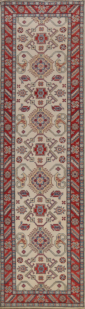 Geometric Kazak Oriental Runner Rug 3x10