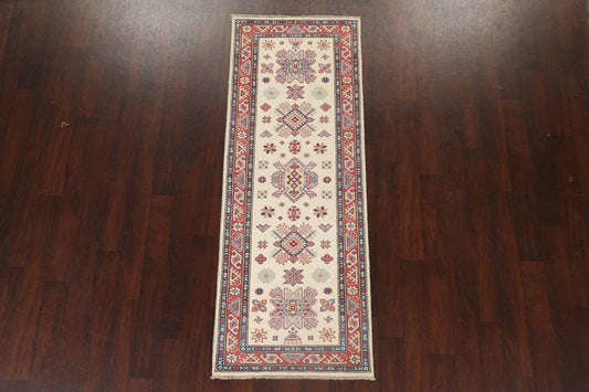 Geometric Kazak Oriental Runner Rug 3x7