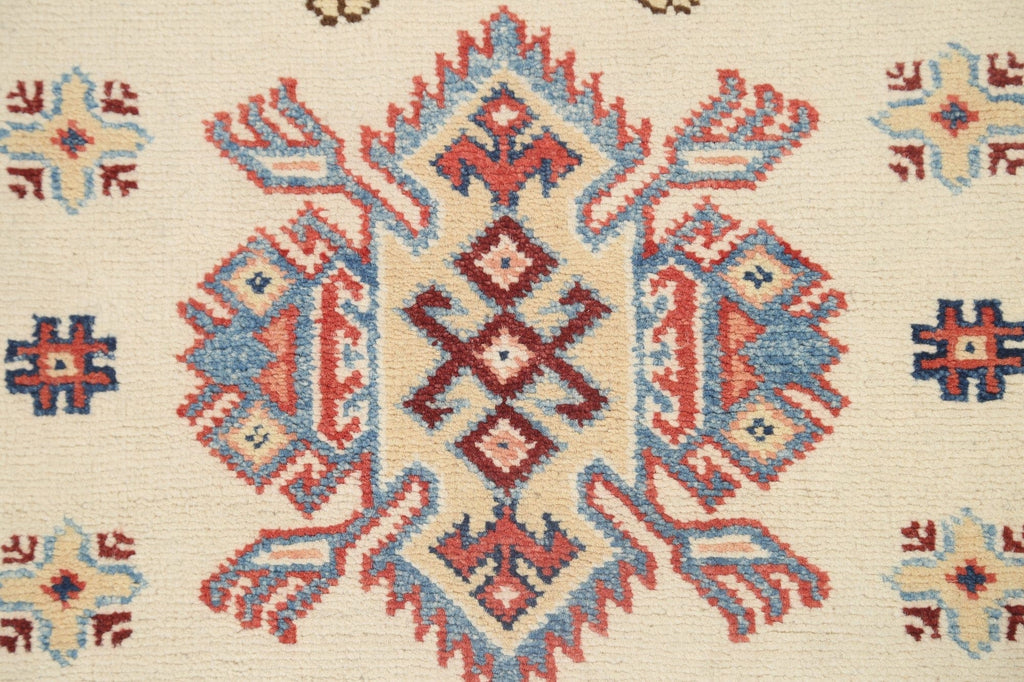 Geometric Kazak Oriental Runner Rug 3x7