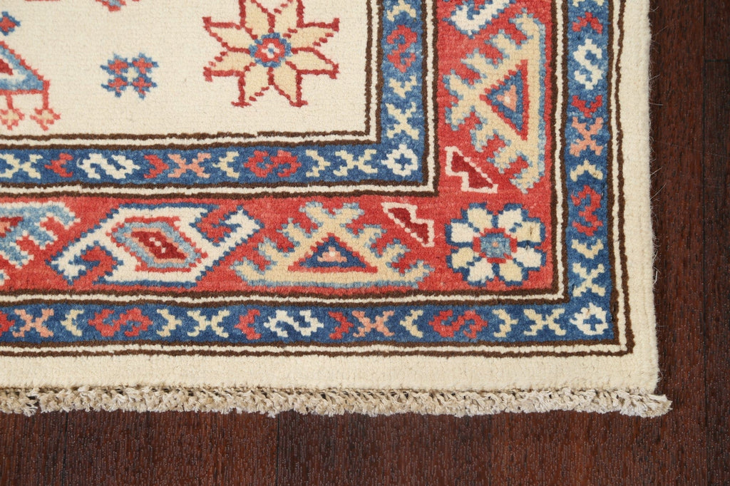 Geometric Kazak Oriental Runner Rug 3x7