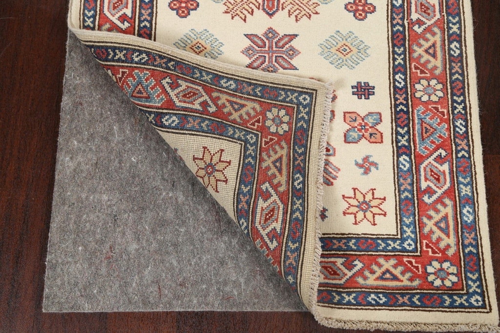 Geometric Kazak Oriental Runner Rug 3x7