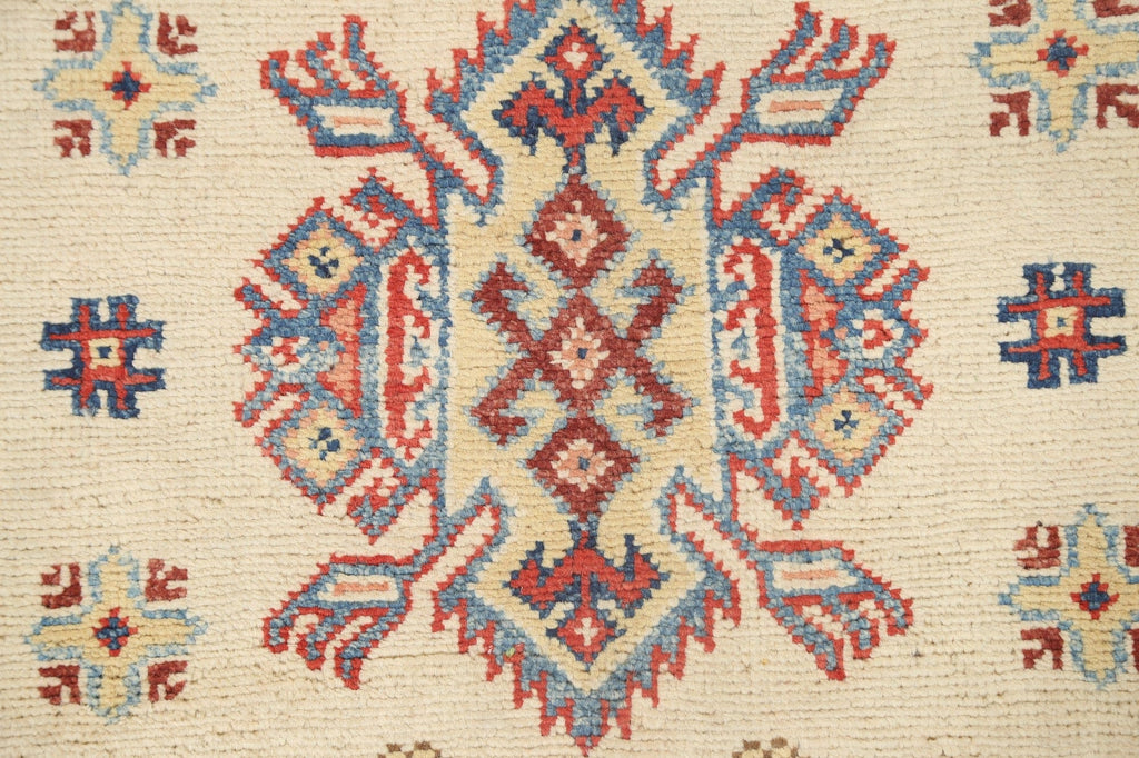 Geometric Kazak Oriental Runner Rug 3x8