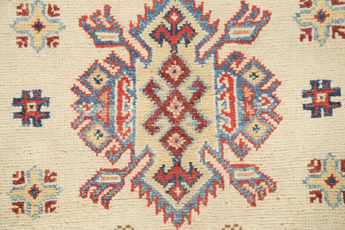 Geometric Kazak Oriental Runner Rug 3x8