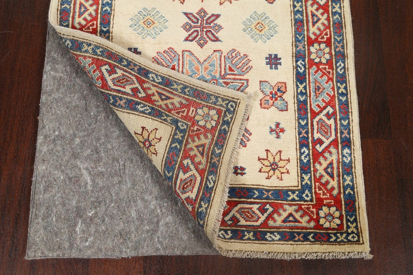 Geometric Kazak Oriental Runner Rug 3x8