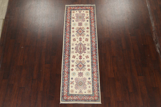 Geometric Kazak Oriental Runner Rug 3x8