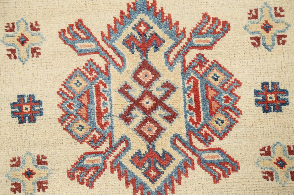 Geometric Kazak Oriental Runner Rug 3x8