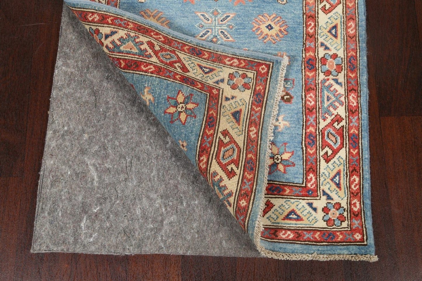 Geometric Kazak Oriental Runner Rug 3x8