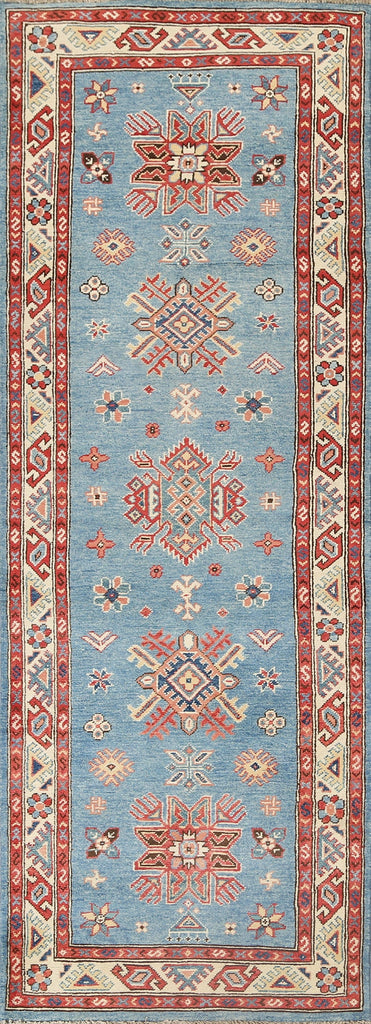 Geometric Kazak Oriental Runner Rug 3x8