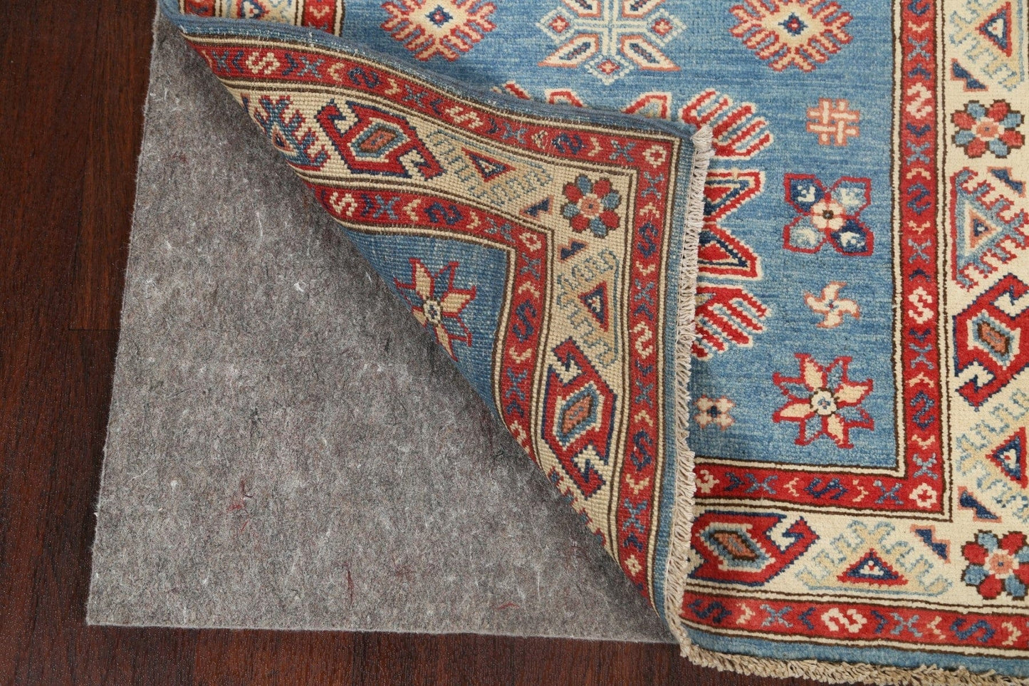 Geometric Kazak Oriental Runner Rug 3x8