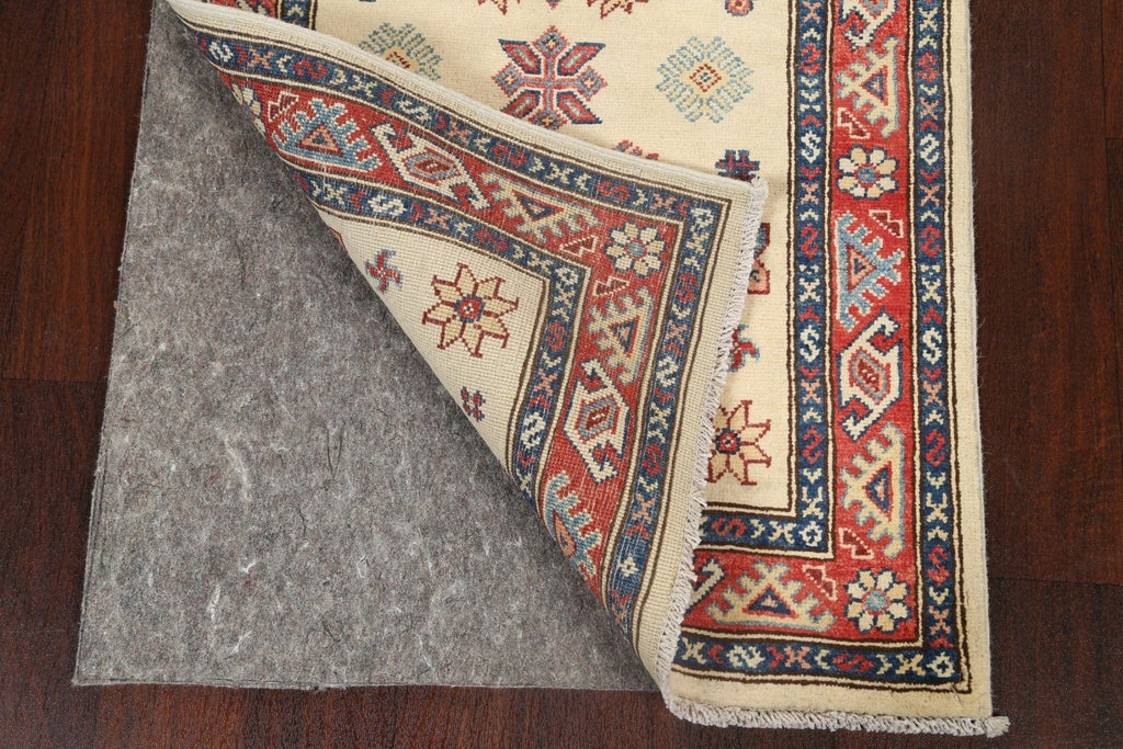 Geometric Kazak Oriental Runner Rug 3x8