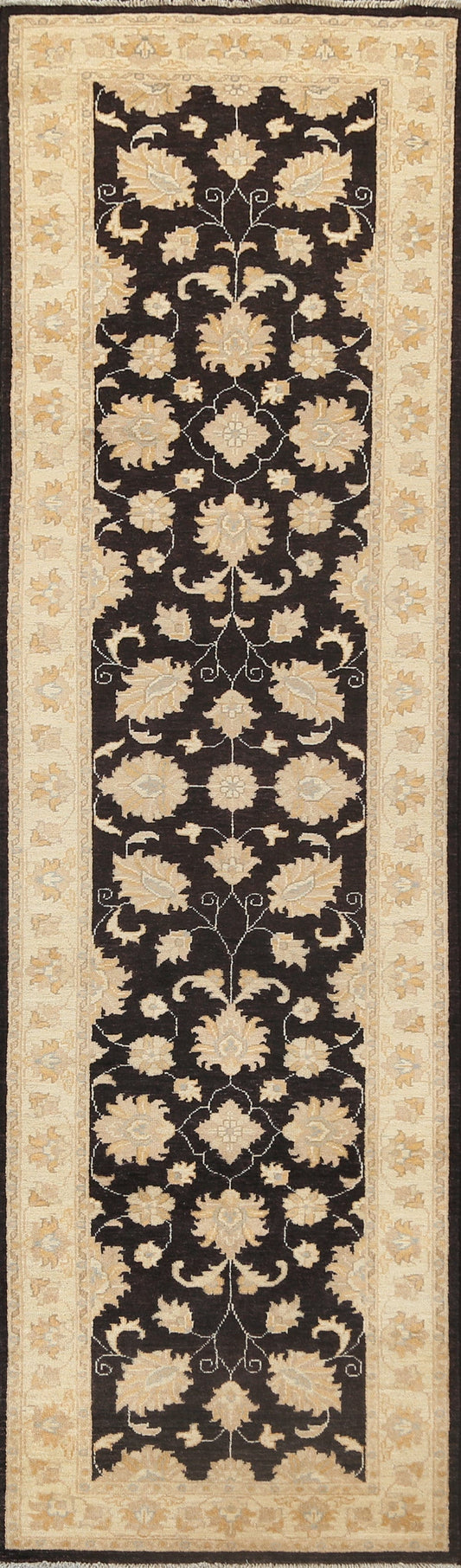 Floral Peshawar Chobi Oriental Runner Rug 3x10