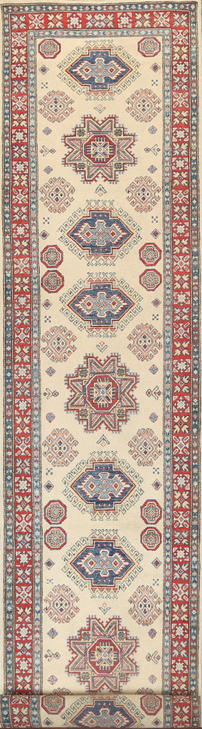 Geometric Kazak Oriental Runner Rug 3x17