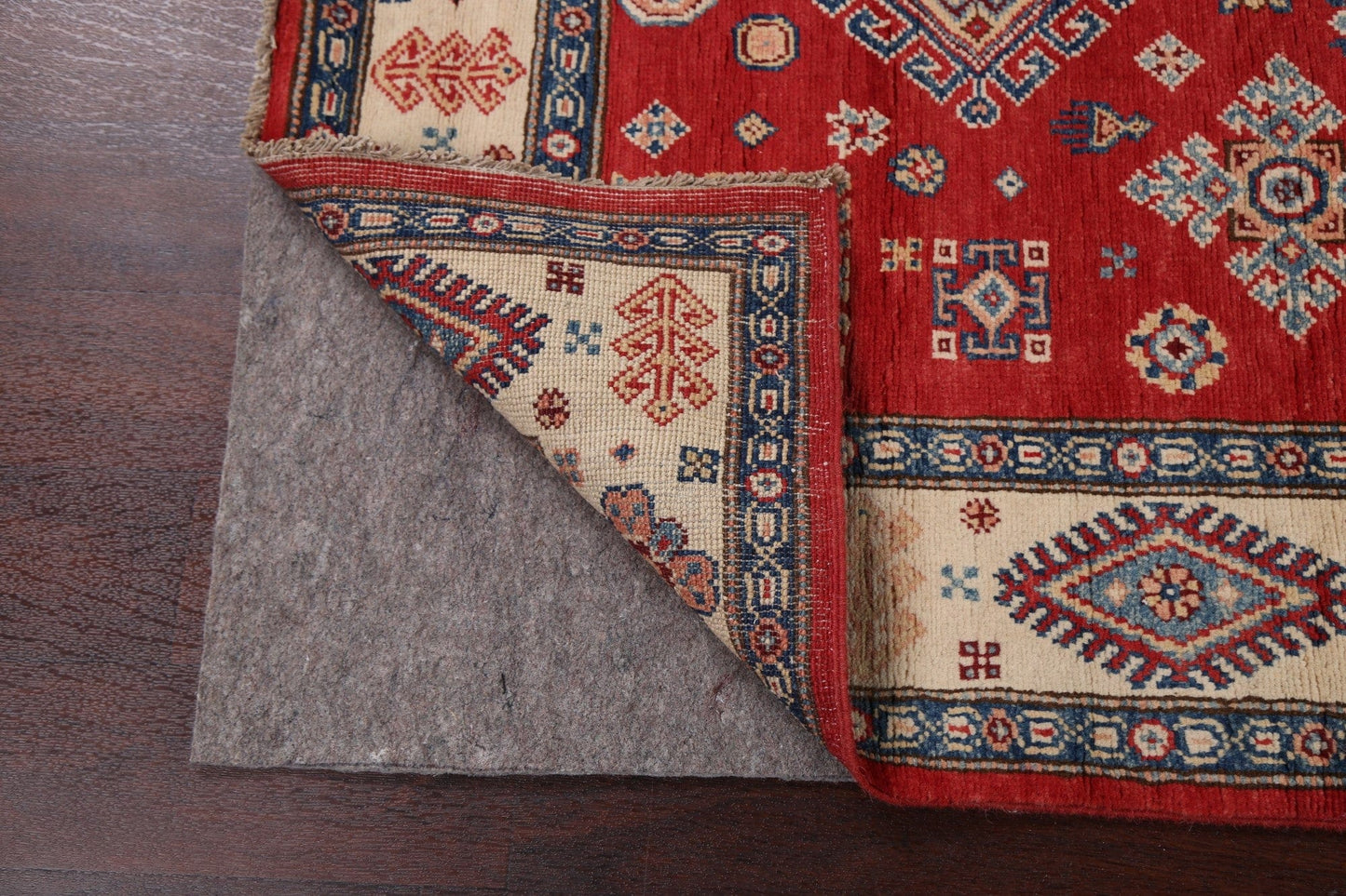 Geometric Kazak Oriental Runner Rug 4x16