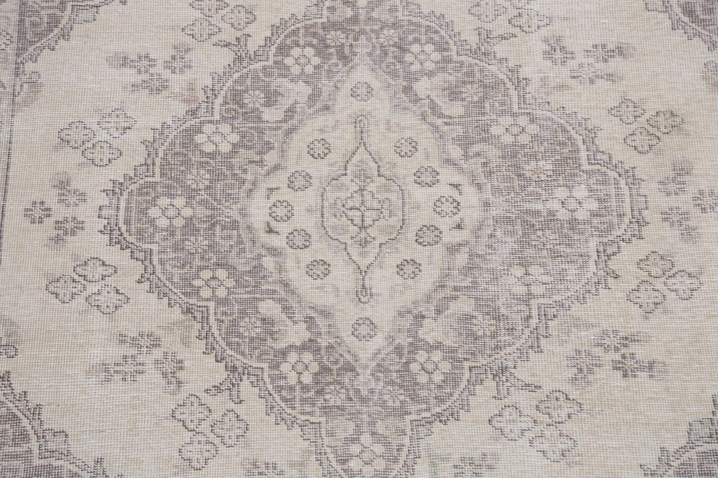 Muted Distressed Floral Tabriz Persian Area Rug 7x9