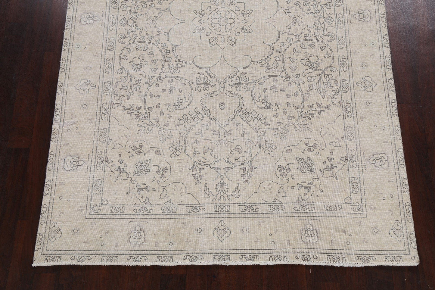 Muted Distressed Tabriz Persian Area Rug 6x9