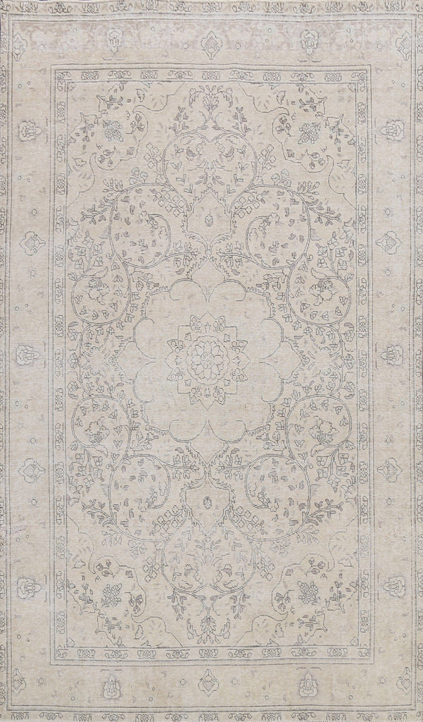 Muted Distressed Tabriz Persian Area Rug 6x9