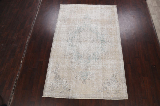 Muted Distressed Floral Tabriz Persian Area Rug 6x10